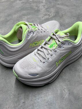 Hoka Bondi 9 Running Shoe Men's Grout Neon Yuzu 1162011/GYZ - New